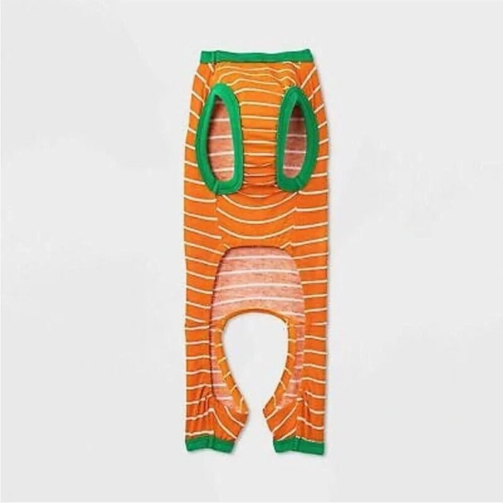Pumpkin 🎃 Dog Orange Halloween Pajamas, Size Medium and XXL